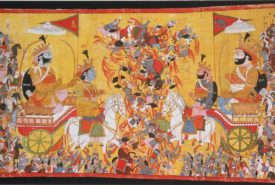 Arjuna and Krishna on the battlefield at Kurukshetra